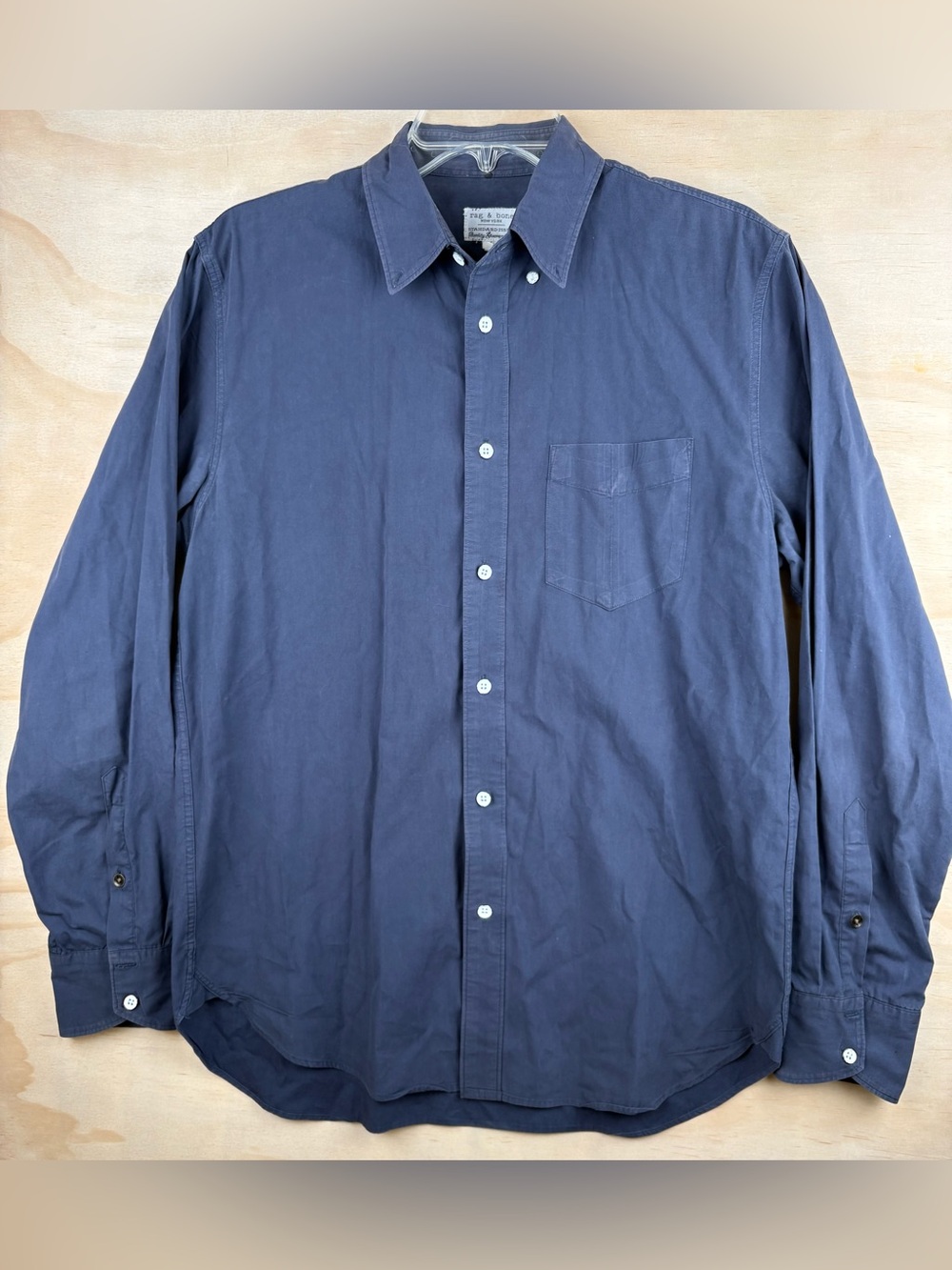 Rag & Bone Men Button Up Shirt Medium Blue STANDARD ISSUE Long Sleeve